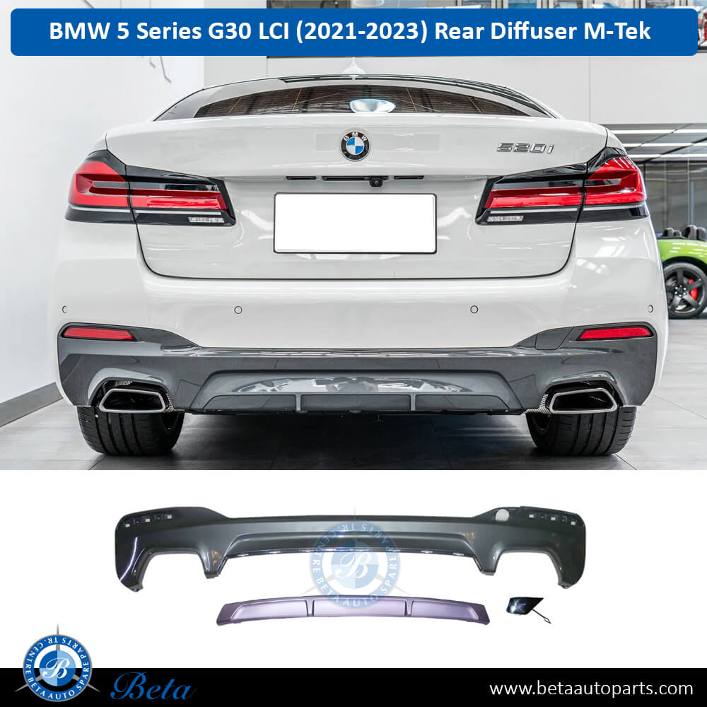 BMW 5 Series G30 LCI (2021-2023), Rear Diffuser M-Tek, China, 51128098694 BMW 5 Series G30 LCI (2021-2023), Rear Diffuser M-Tek, China, 51128098694